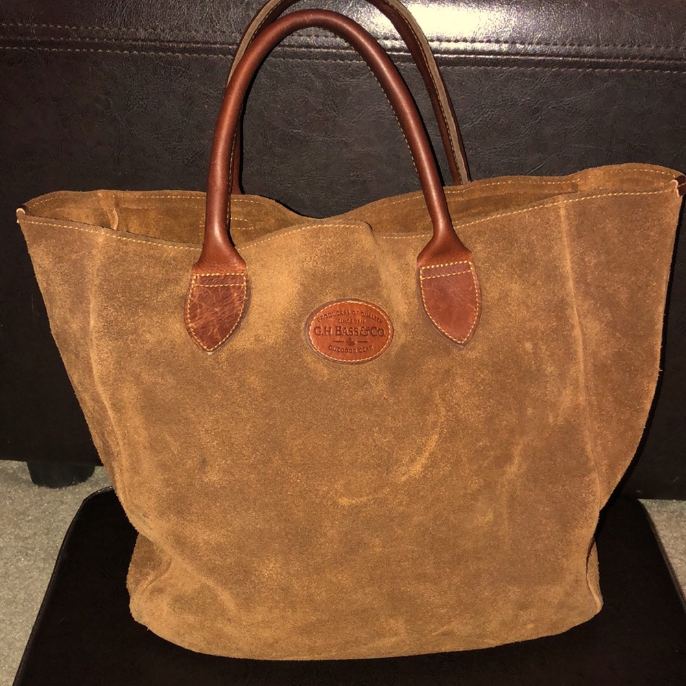 Bass brand suede leather bag, authentic